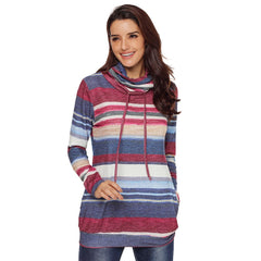 Women's Long Sleeve Splicing Fleece Sweater