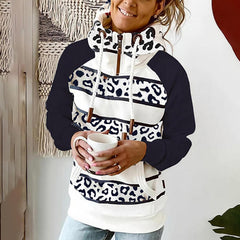 Women's Printed High Neck Zipper Sweater