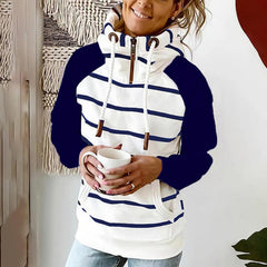 Women's Printed High Neck Zipper Sweater