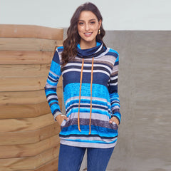 Women's Long Sleeve Splicing Fleece Sweater