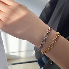 Hand-woven Fancy Stitching Bracelet in Stainless Steel