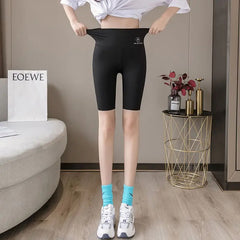 Women's Tummy Control Sports Shorts with Wide Waistband