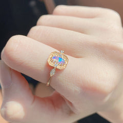 S925 Silver Wheat Ear Opal Ring - Light Luxury Jewelry