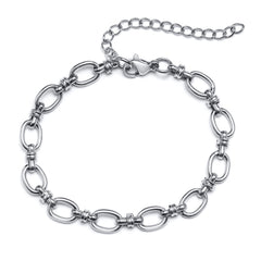 Hand-woven Fancy Stitching Bracelet in Stainless Steel
