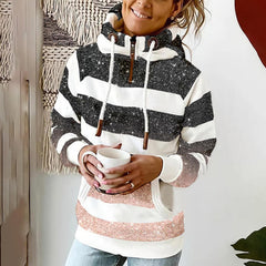 Women's Printed High Neck Zipper Sweater
