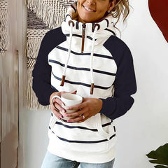 Women's Printed High Neck Zipper Sweater