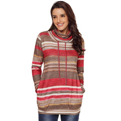 Women's Long Sleeve Splicing Fleece Sweater