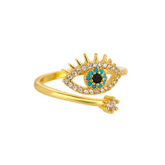 Trendy Retro Blue Zircon Big Ring for Unique Style