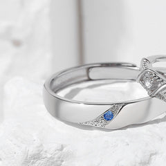Sterling Silver Couple Rose Ring for Men and Women
